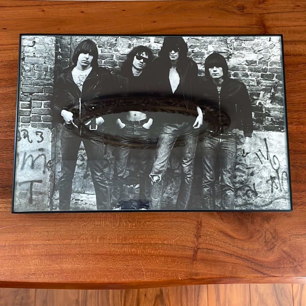 Framed photo print Ramones pink black and white rocker 8X12